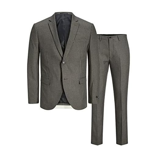 JACK & JONES jprfranco check suit abito, grigio (java/checks: super slim fit), 54 uomo