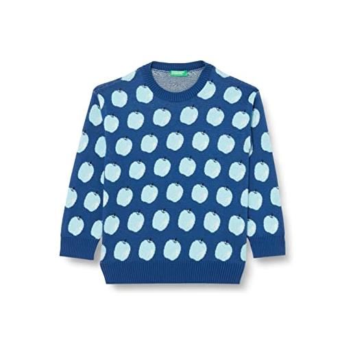 United Colors of Benetton maglia g/c m/l 1094q103q maglione, blu a fantasia 912, xl bambino