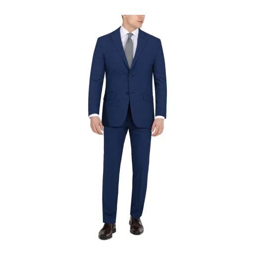 DKNY tuta moderna ad alte prestazioni separata pantaloni eleganti, plaid blu, 36w / 29l uomo
