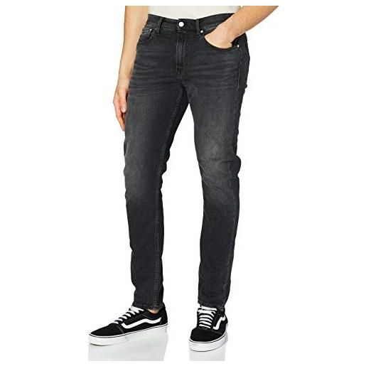Calvin Klein jeans taper sottile jeans, denim black, 29w / 34l uomo