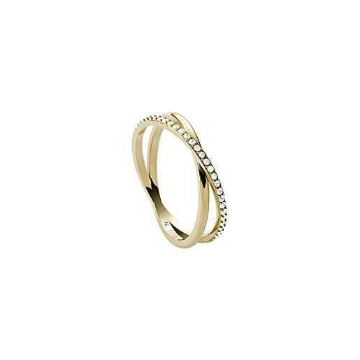 Fossil anello da donna vintage iconic, altezza: 5,4 mm anello in acciaio inossidabile dorato, jf03752710
