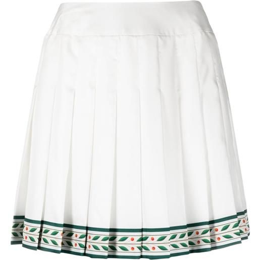 Casablanca minigonna laurel plissettata - bianco