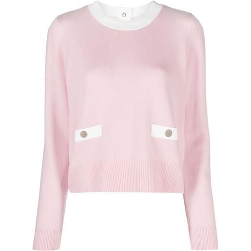 SANDRO maglione con inserti a contrasto - rosa