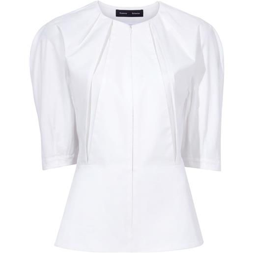 Proenza Schouler blusa georgia con zip - bianco