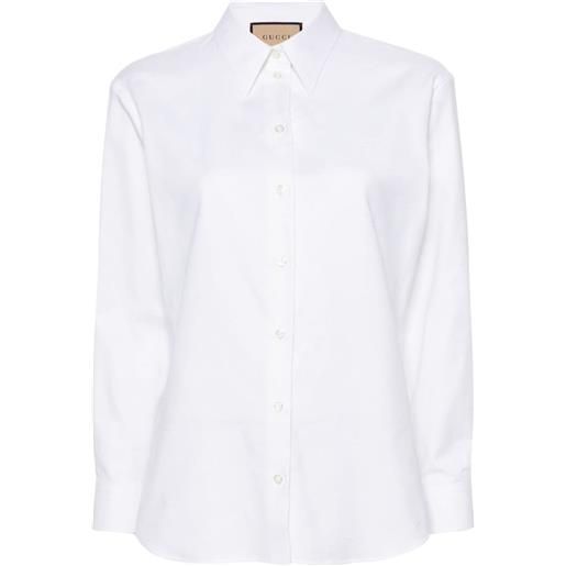 Gucci camicia con colletto a punta - bianco