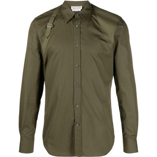 Alexander McQueen camicia con inserti - verde
