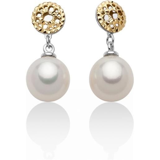 MILUNA orecchini due ori perle donna MILUNA le perle