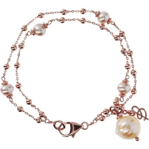 BRONZALLURE bracciale rosario multifilo sfere e perle donna BRONZALLURE