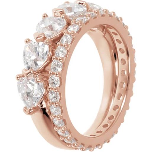 BRONZALLURE anello set anelli con cuori e zirconi mis. 18 donna BRONZALLURE