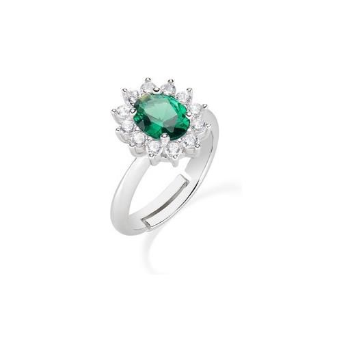 AMEN anello royal lady zircone verde regolabile donna AMEN