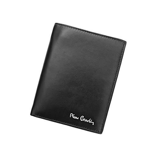 Pierre Cardin portafoglio da uomo elegante in 100% pelle naturale, 9.5x13x3 cm, per un massimo di 8 carte, 2 scomparti per banconote, nero , tilak06