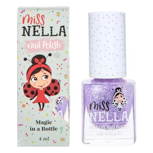 Miss nella sparkly zebra safe - smalto speciale glitterato lilla per bambini, formula atossica e inodore, per bambini e bambini, a base d'acqua per una facile rimozione