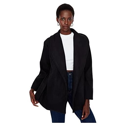 Trendyol damen oversize basic plain webstoff mantel cappotto, black, 38 da donna