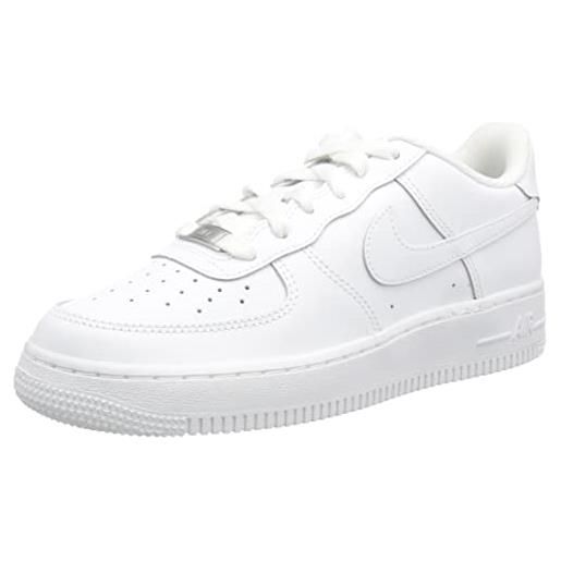 Nike air force 1 le (gs), scarpe da basket, white/white, 38.5 eu