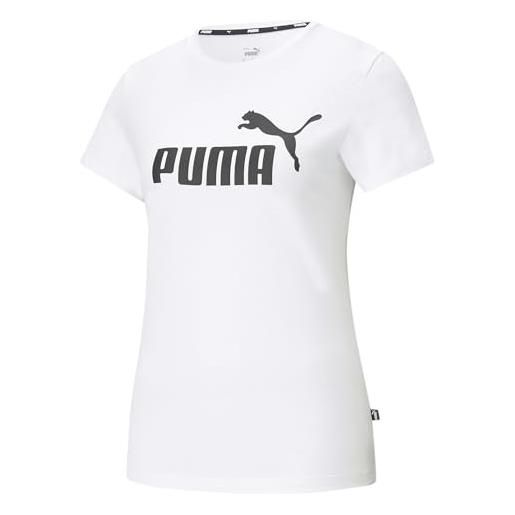 Puma ess logo tee maglietta, light gray heather, l unisex - adulto