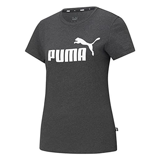 Puma ess logo tee maglietta, light gray heather, xl donna
