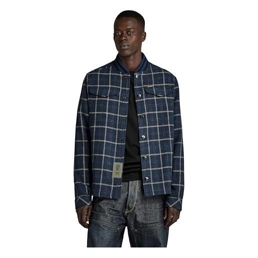 G-STAR RAW bomber collar overshirt donna , multicolore (rank blue dash check d20662-d406-g085), m