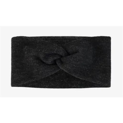 Buff merino fleece headband solid black fascetta nodo