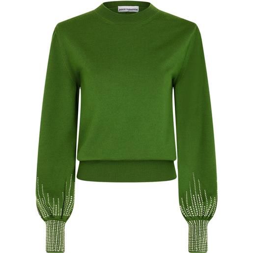 Rabanne maglione con borchie - verde