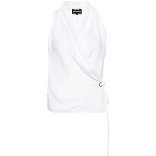 Giorgio Armani blusa drappeggiata - bianco