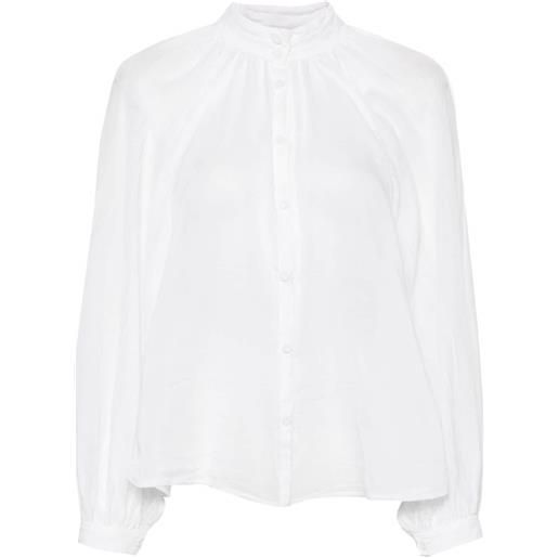 Forte Forte camicia senza colletto semi trasparente - bianco
