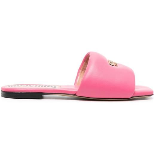Moschino sandali con placca logo - rosa
