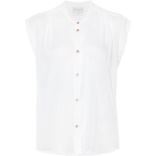 Forte Forte camicia smanicata semi trasparente - bianco