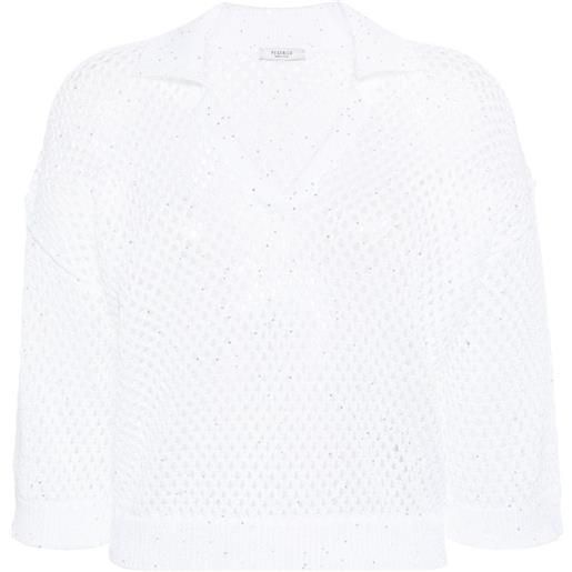 Peserico maglione con paillettes - bianco