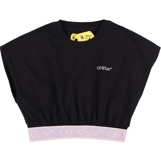OFF-WHITE t-shirt cropped bookish in cotone con logo