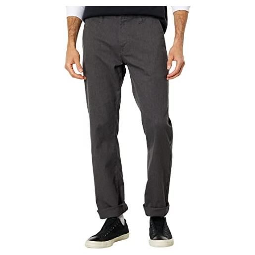 Volcom frickin-pantaloni chino elasticizzati, vestibilità moderna, carbone heather 1, 40w x 34l uomo