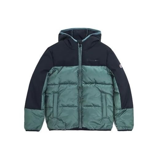 Champion legacy legacy outdoor b - colorblock hooded giacca imbotita, nero, 11-12 anni bambino fw23