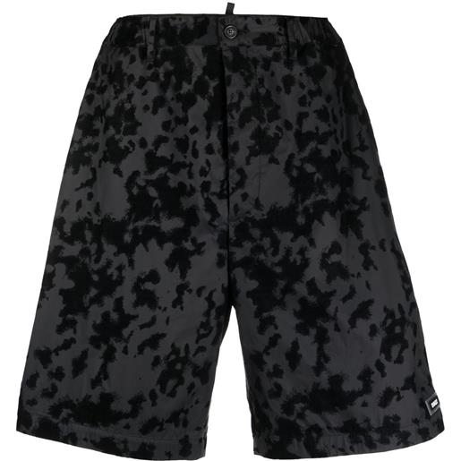 Dsquared2 shorts sportivi con stampa camouflage - nero