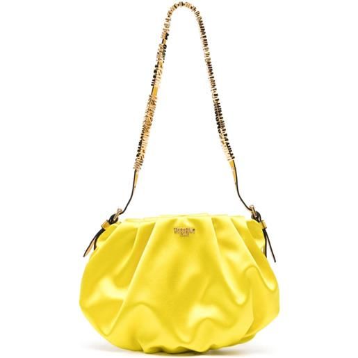 Moschino borsa a spalla con logo - giallo