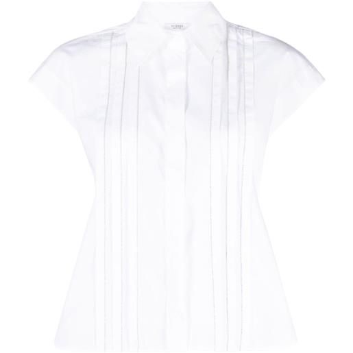 Peserico camicia con pieghe - bianco