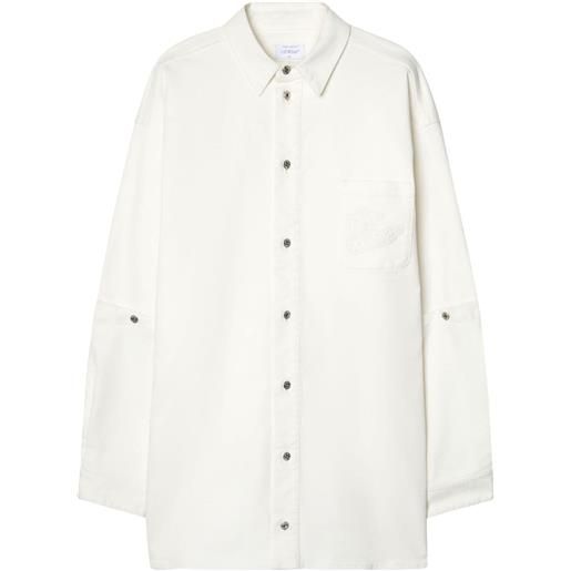 Off-White giacca-camicia 90slogo - bianco