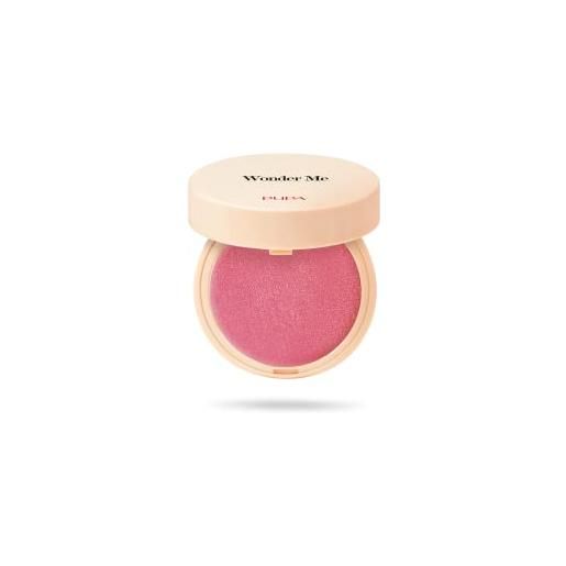 PUPA MILANO pupa blush wonder me (colore 006 first kiss radiant) fard viso effetto naturale con acido ialuronico, guance perfezionate senza macchie, disponibile in 9 varianti colore (formato 4 g)