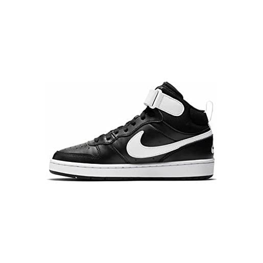 Nike court borough mid 2 (gs), scarpe da basket uomo, nero (black/white 010), 36 eu
