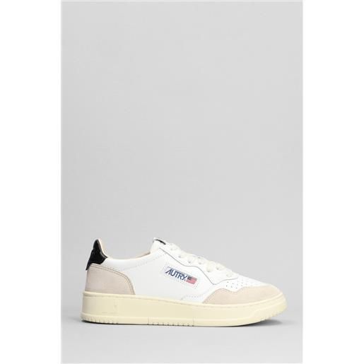 Autry sneakers medalist low in pelle e camoscio bianco