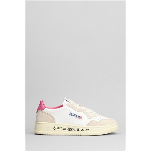 Autry sneakers medalist low in pelle e camoscio bianco