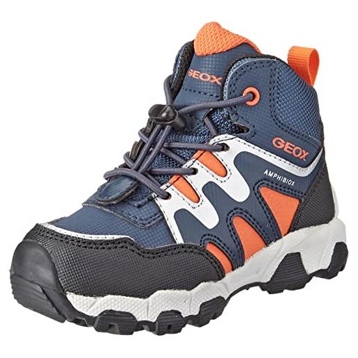 Geox j magnetar boy b abx, sneakers bambini e ragazzi, blu/arancione (navy/orange c0820), 37 eu
