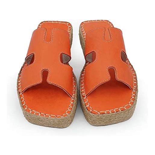 Bonateks derbtrlky100191, sandali con zeppa donna, colore: arancione, 36 eu