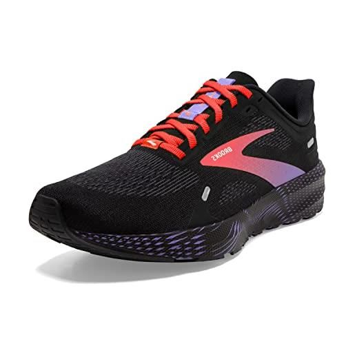 Brooks launch 9, sneaker donna, black coral purple, 35.5 eu