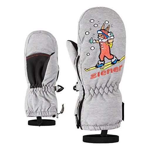 Ziener - guanti da sci, unisex, per bambini, unisex - bambini, 801952, mélange chiaro, corallo, 104