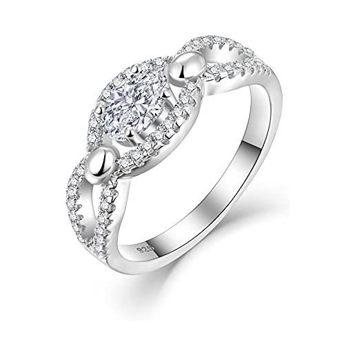 Starchenie fede anello di fidanzamento con fede nuziale, anello in argento 925 per donne