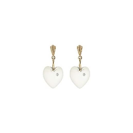 Funkyrox orecchini a goccia in oro 9 carati con cristalli satinati, regalo per san valentino per la fidanzata e la moglie
