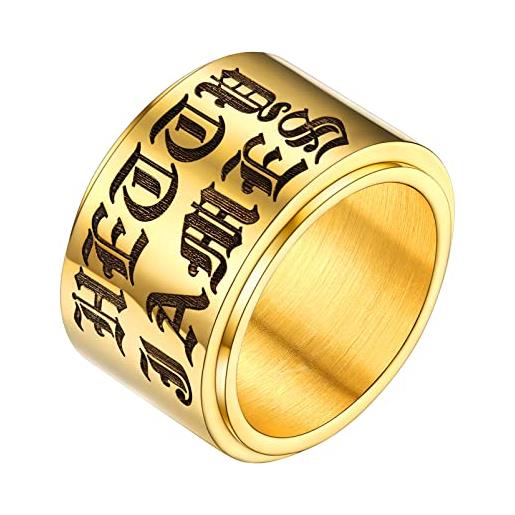 PROSTEEL anelli uomo incisione anelli uomo colore oro anelli acciaio inossidabile donna larghezza 15mm misura 30