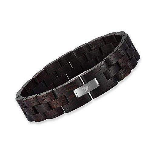 Woodstar (black turtle) bracciale in legno, gioielli moda uomo donna unisex braccialetto regolabile nero b19-010