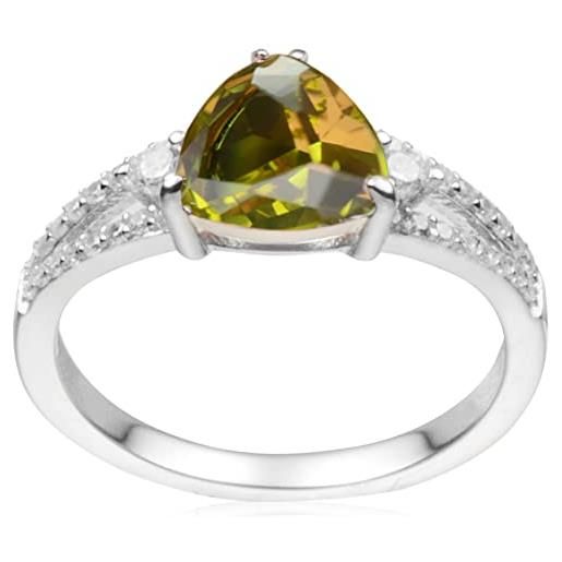 HIKARO anelli di alessandrite gioielleria raffinata per le donne anello di fidanzamento con gemma cambia colore anello di pietra triangolare in argento sterling