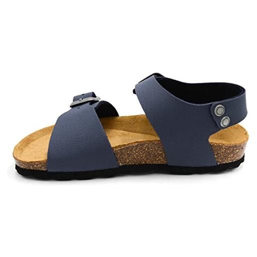 GRÜNLAND junior sandalo in sughero con doppia fibbia sb0901 blu 25