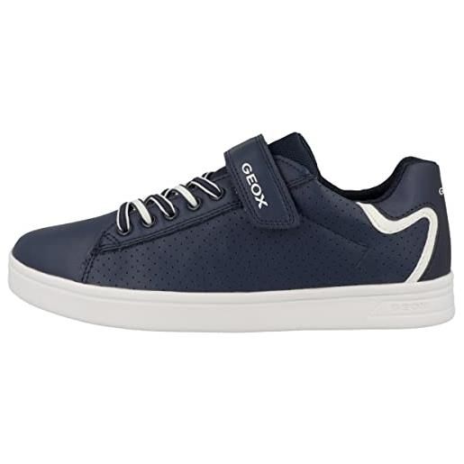 Geox j djrock boy, scarpe da ginnastica, navy white, 38 eu